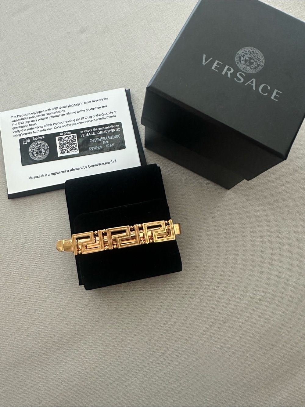 Versace Gold-tone Greca hair clip